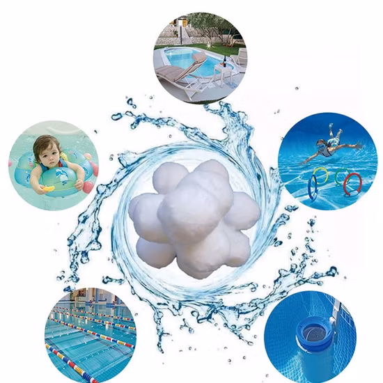 Bolas de filtro para água cristalina na piscina Substituição ecológica para areia de quartzo e vidro de filtro
